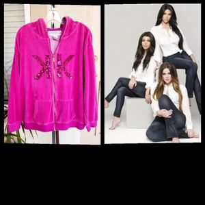 Kardashian Kollection Pink Sequin Hoodie